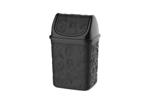 CESTO DE PIA 4,5L RENDA FLORAL PP PRETO