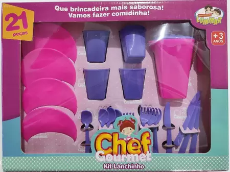 BRINQUEDO CHEF GOURMET LUMMAR KIT LANCHINHO 21PC