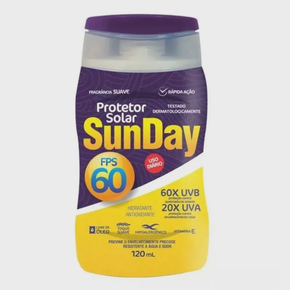 PROTETOR SOLAR FPS 60 1/3 UVA 120ML SUNDAY NUTRIEX