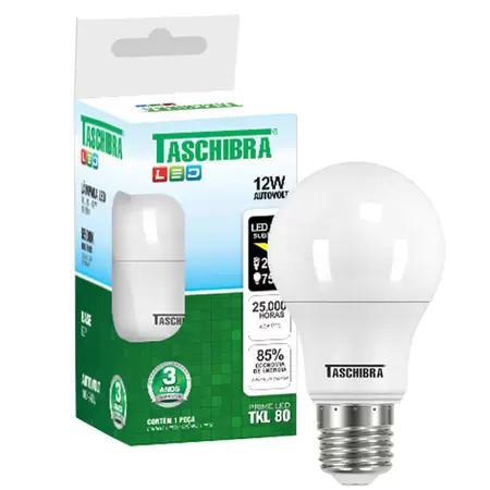 LAMPADA LED BULDO A60 12W 6500K TASCHIBRA